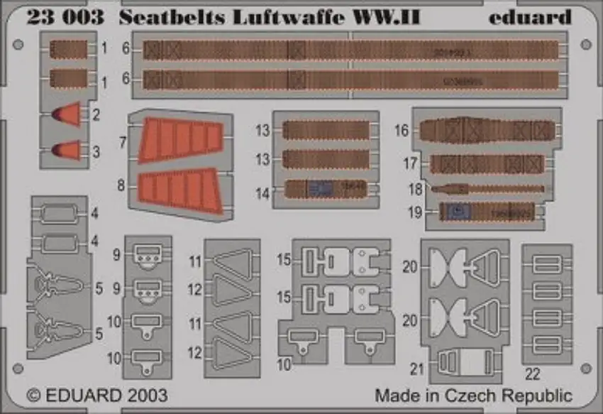 Luftwaffe WWII Seatbelts (Painted) 1/24 Eduard