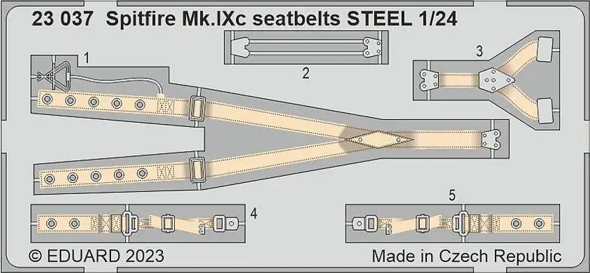 Spitfire Mk IXc Seatbelts Steel for ARX (Painted) 1/24 Eduard
