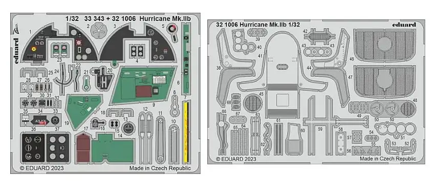 Hurricane Mk IIb Part 1 & 2 for RVL (Painted) 1/32 Eduard