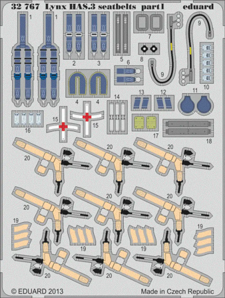 Lynx HAS3 Seatbelts for RVL (Painted) 1/32 Eduard