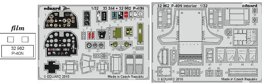 P-40N Interior for TSM (Painted) 1/32 Eduard