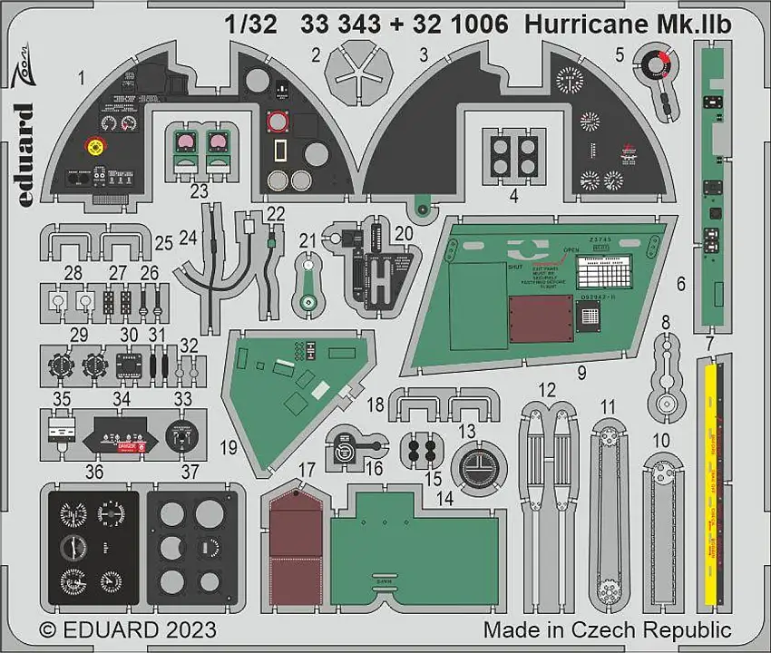 Hurricane Mk IIb Part 1 for RVL (Painted) 1/32 Eduard