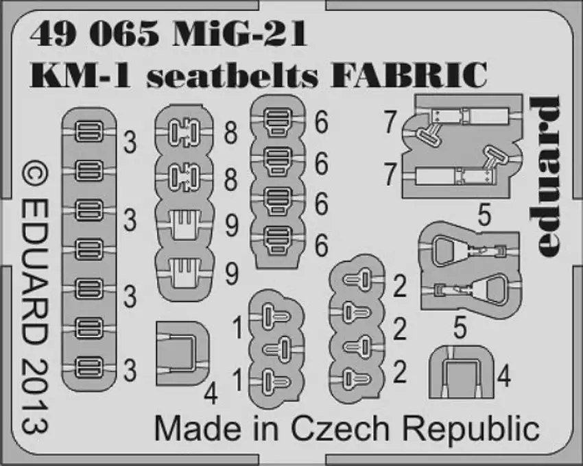 MiG21 KM1 Fabric-Type Seatbelts 1/48 Eduard