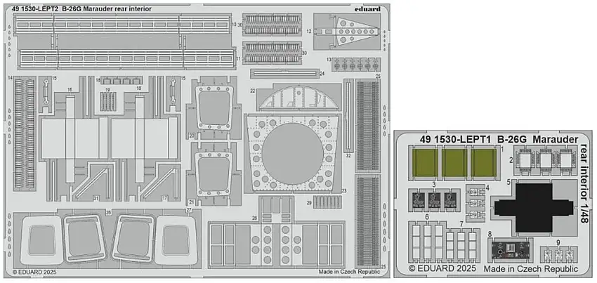 B-26G Marauder Rear Interior for ICM (Painted) 1/48 Eduard