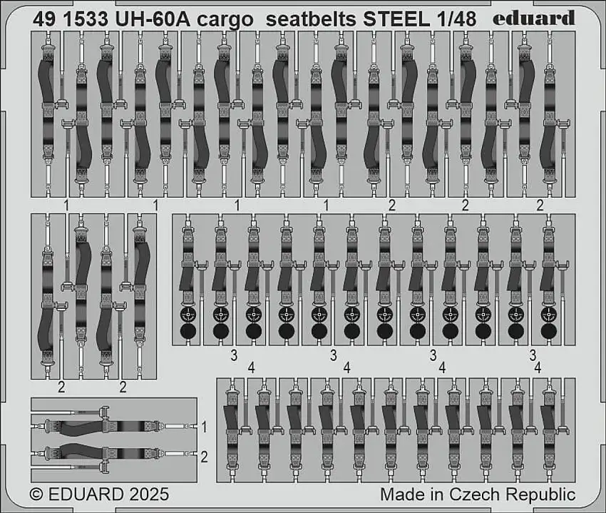 UH-60A Cargo Seatbelts Steel for ICM (Painted) 1/48 Eduard