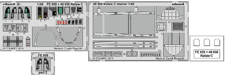 Rafale C Interior for RVL (Painted) 1/48 Eduard