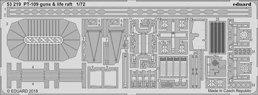PT-109 Guns & Life Raft for RMX 1/72 Eduard