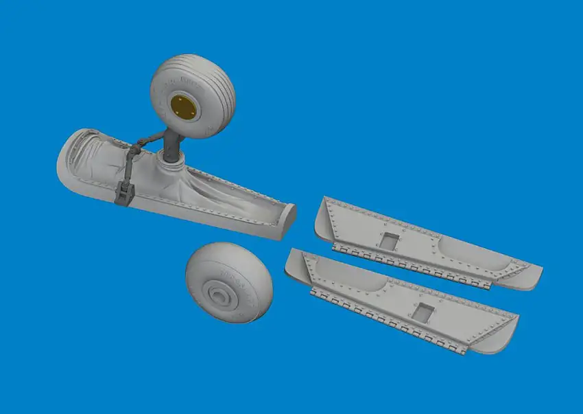 P-40 Tail Wheel Bay for EDU (Photo-Etch & Resin) 1/48 Eduard