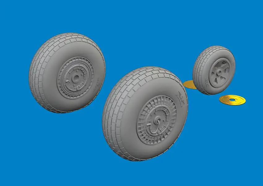 B-26G Wheels for ICM (Photo-Etch, Mask & Resin) 1/48 Eduard