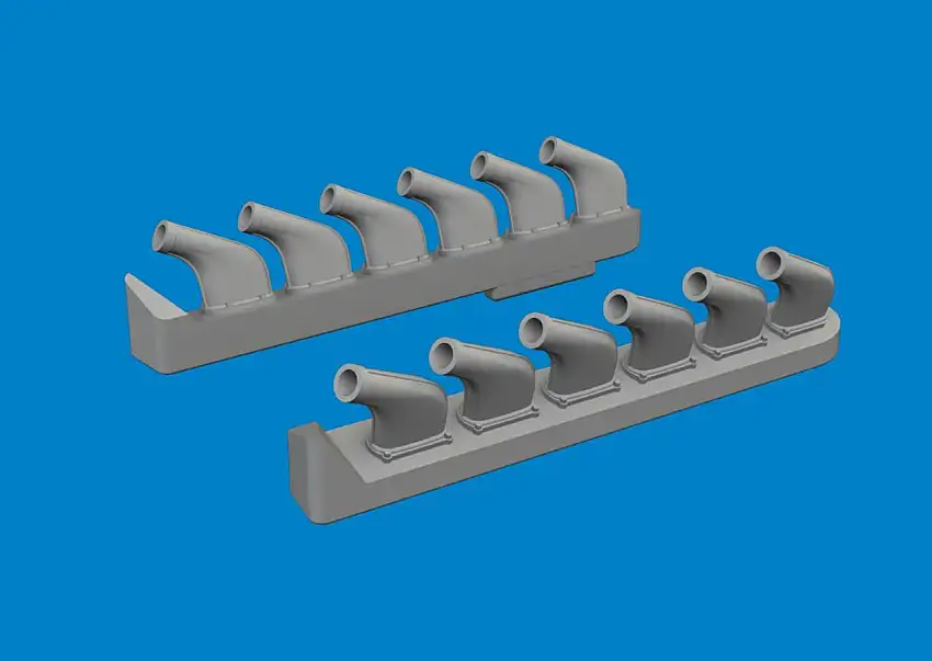 P-51 Exhaust Stacks for TAM (Resin) 1/72 Eduard