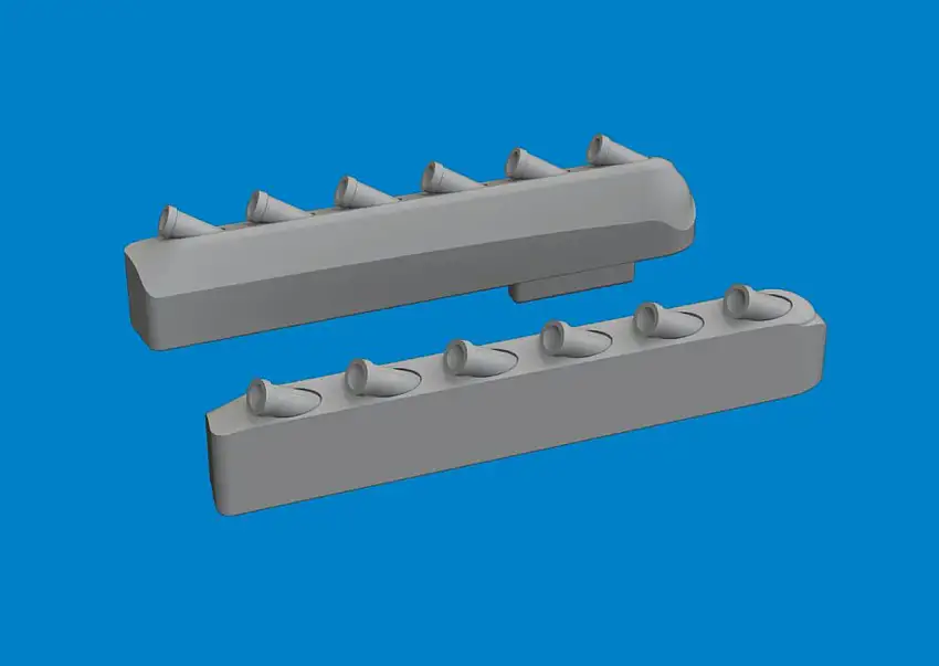 P-51 Exhaust Stacks w/Fairing for TAM (Resin) 1/72 Eduard