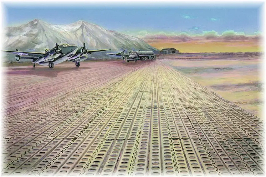 Assembled Runway Perforated Steel Plate Display Base (Plastic) 1/72 Eduard