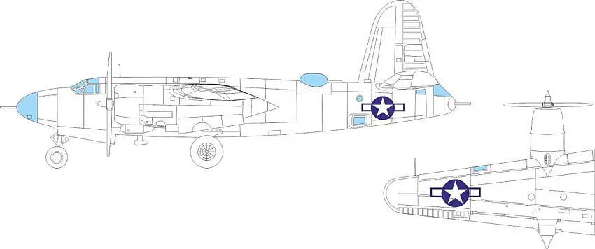B-26G Marauder US National Insignia for ICM 1/48 Eduard Masks