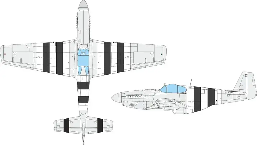 P-51B/C D-Day Stripes for EDU 1/48 Eduard Masks