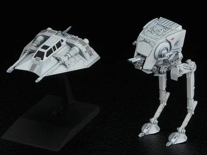 Star Wars Vehicle Model #008 AT-ST & Snowspeeder 1/144 Scale Model Kit