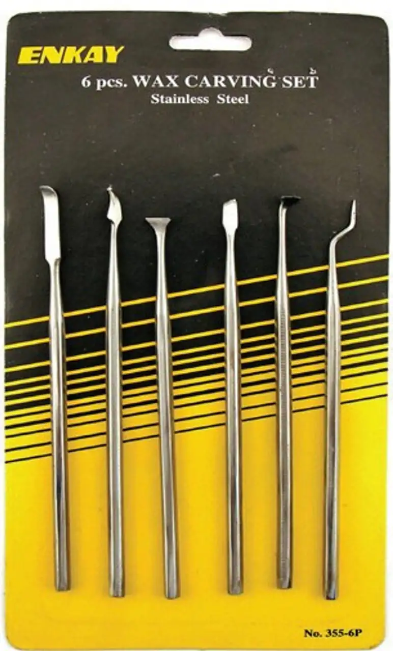 6pc Assorted Stainless Steel Wax/Putty Carving Set Enkay