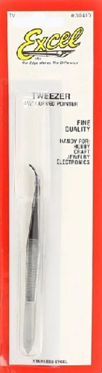 4.5" Stainless Steel Curved Tweezers Excel Tools