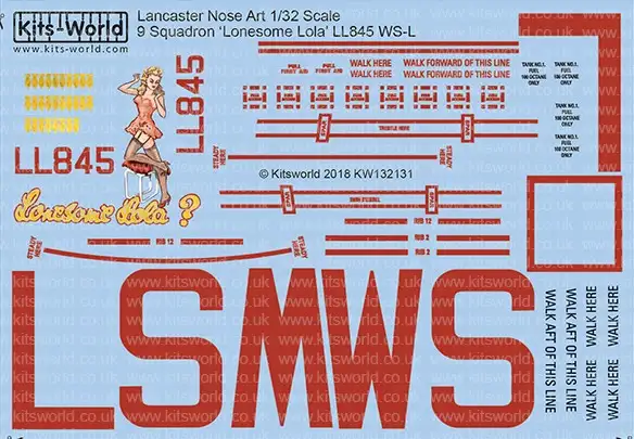 Warbird Decals 132131 1/32 Avro Lancaster B Mk I Lonesome Lola 9th Sq. RAF for H