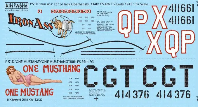 Warbird Decals 132129 1/32 P51D Iron Ass, One Mustang/One Mustang