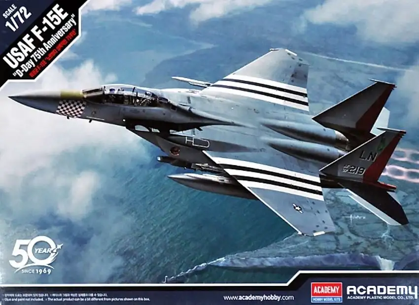 Academy 12568 1/72 F15E USAF All-Weathered Multi-Role Combat Aircraft D-Day 75th