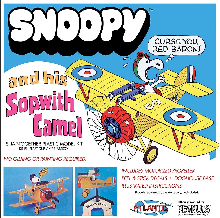 Atlantis Models 6779 Snoopy & His Sopwith Camel BiPlane (Snap) Kit
