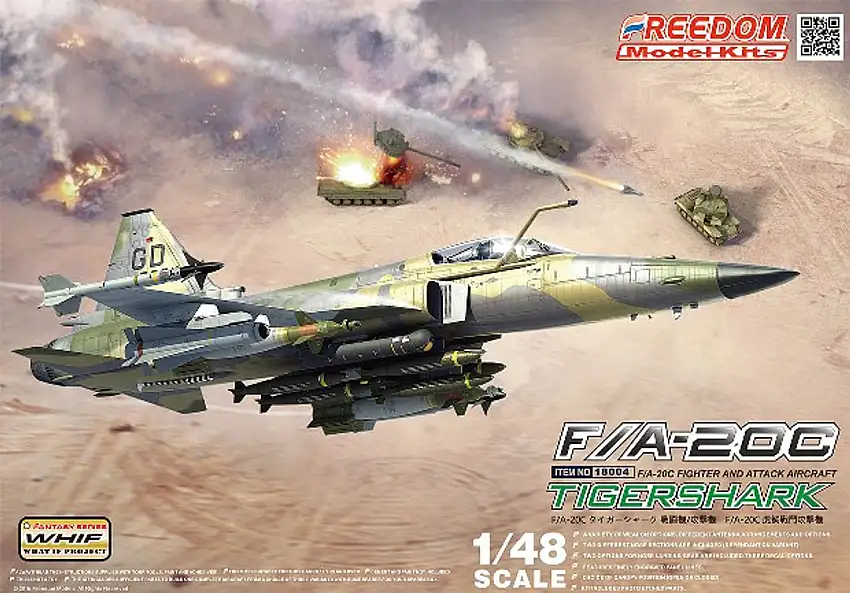 F/A20C Tigershark Fighter/Attacker w/Weapons 1/48 Freedom Model Kits