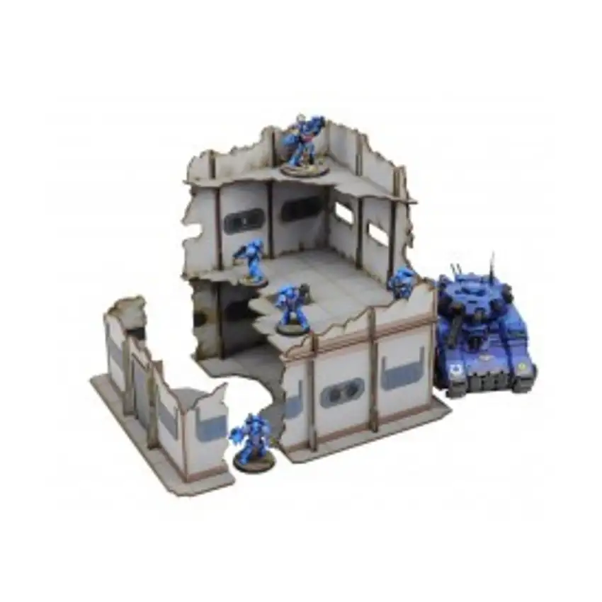 Arctic Military Base U-Shape Ruined Building 2 (Pre-Painted)