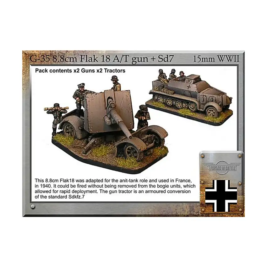 8.8cm Flak 18 A/T Gun & Armored Sd.7 - France 1940