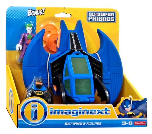 Fisher Price DC Super Friends Imaginext Batwing 3-Inch Figure Set [Bonus Joker Figure]