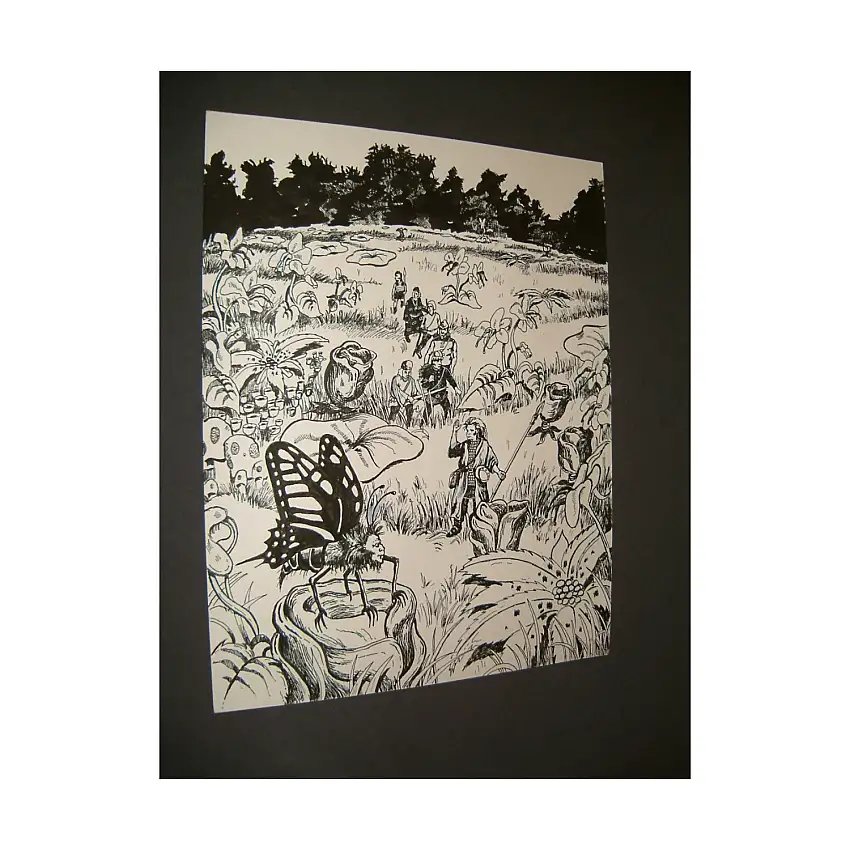 #1 - Flower Fields - 11" x 13" Original Ink