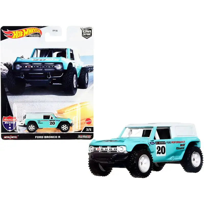 Ford Bronco R #20 Turquoise with White Top "American Scene" "Car Culture" Series Diecast Model Car by Hot Wheels
