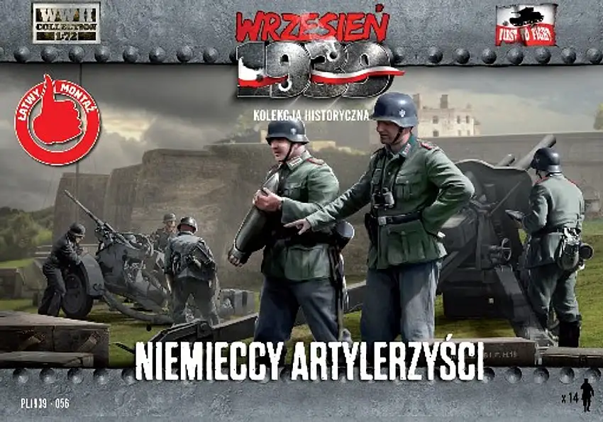 WWII German Artillery Crew (14) 1/72 First To Fight Models