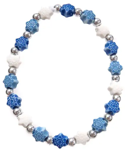 Frozen Snowflakes Bracelet [White, Blue & Dark Blue]