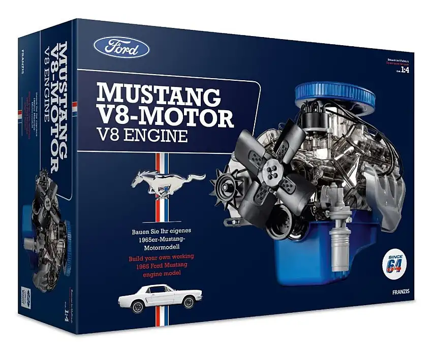 Visible Working Ford Mustang V8 Engine w/Sound 1/4 Franzis Model Engine Kits
