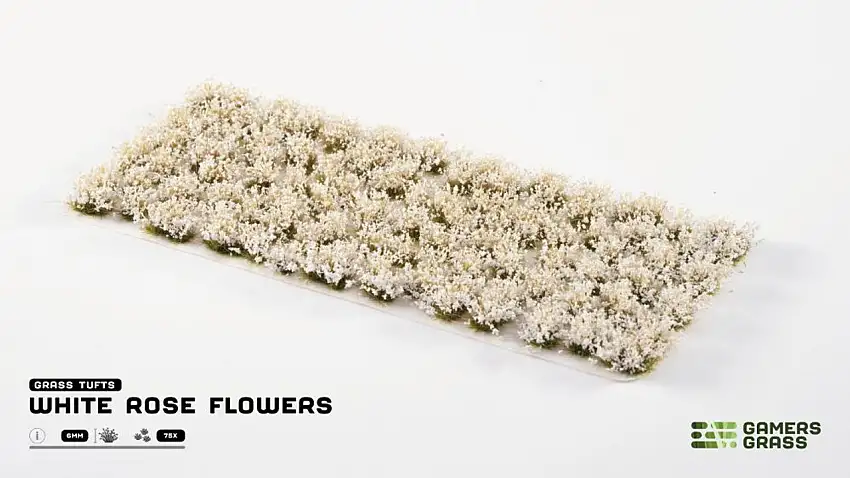 White Rose Flowers Tufts (75) Gamers Grass