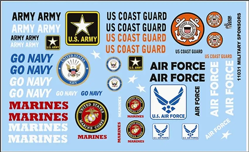 Armed Services Military Logos 1/24-1/25 Gofer Racing Decals