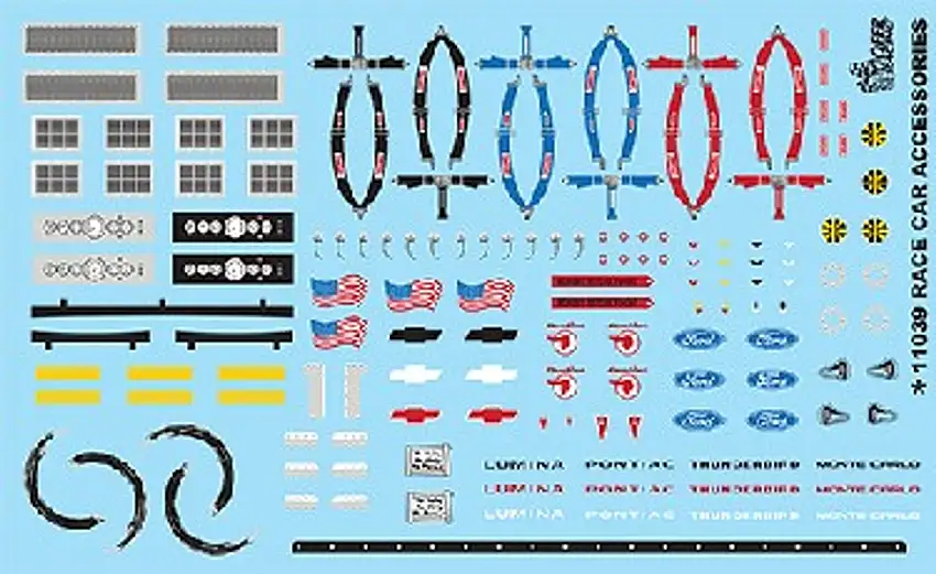 Race Cars Accessories - Emblems, Seatbelts, Gauges, etc. 1/24-1/25 Gofer Racing Decals