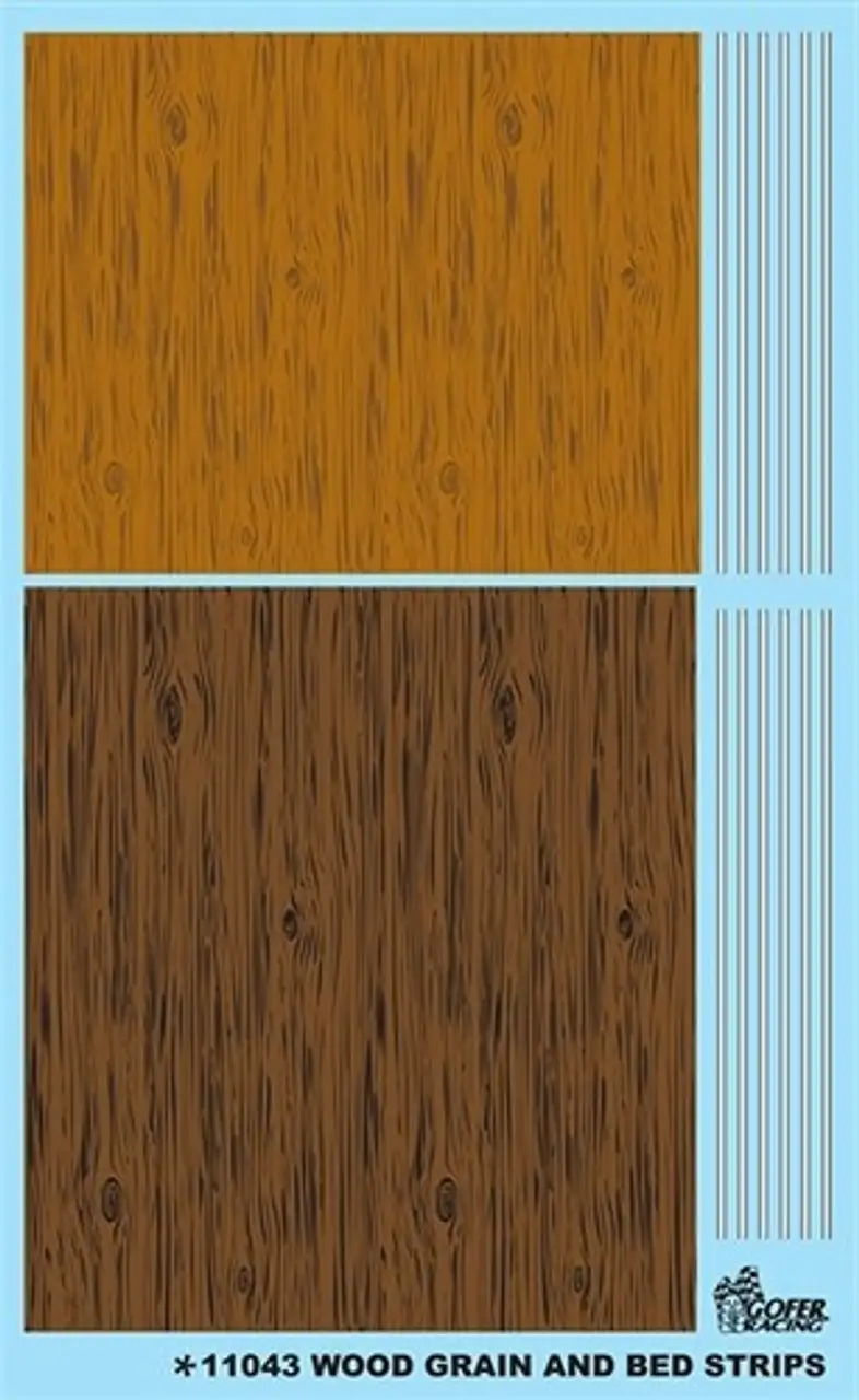 Wood Grain (Light & Dark) & Bed Stripes 1/24-1/25 Gofer Racing Decals