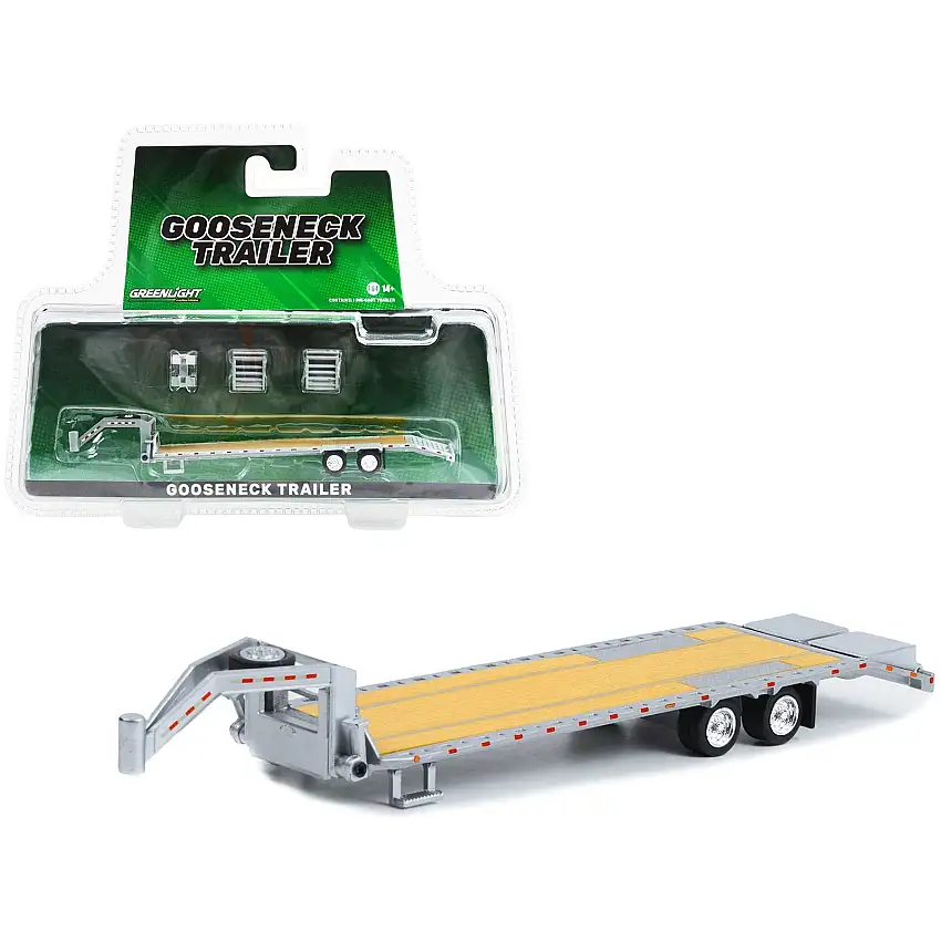 Gooseneck Trailer Primer Gray 1/64 Diecast Model by Greenlight