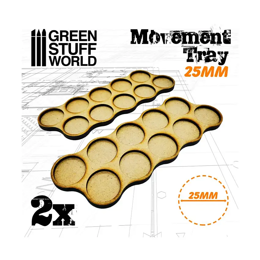 25mm Skirmish Trays - 5x2