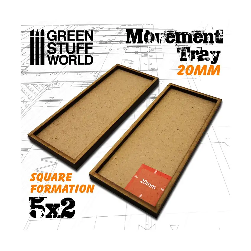 20mm Square Movement Trays - 5x2