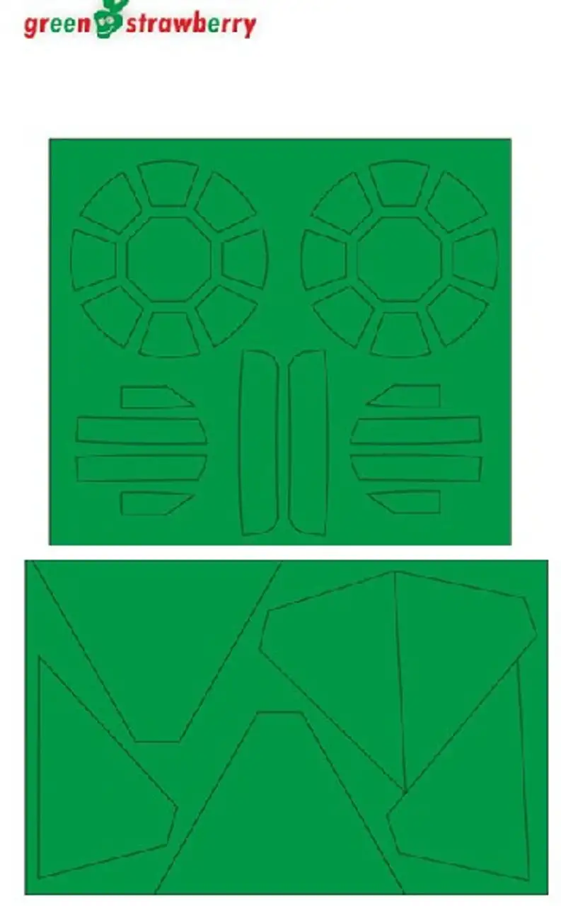 Star Wars First Order Special Forces Tie Starfighter Mask for BAN 1/72 Green Strawberry