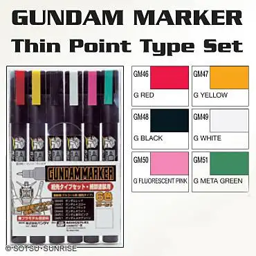 Mobile Suit Gundam Fine Edge Marker Set 1 (GMS110)