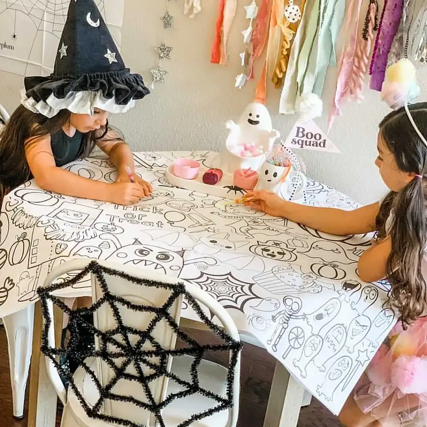 Halloween Coloring Table Cover