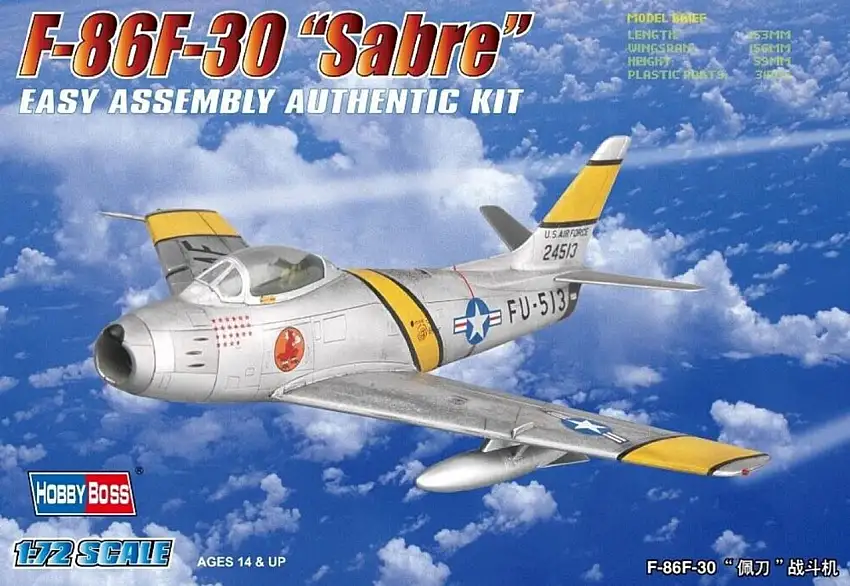 F86F30 Sabre Fighter (Easy Assembly) 1/72 Hobbyboss