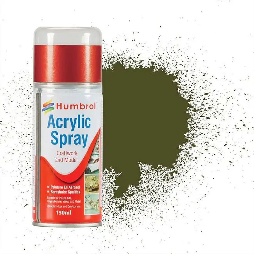 150ml Acrylic Matte Olive Drab Spray Humbrol