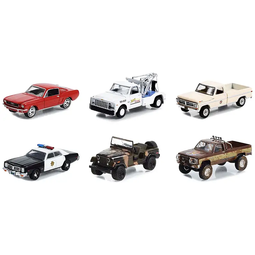 Hollywood Special Edition Fall Guy Stuntman Association "The Fall Guy" (1981-1986) TV Series Set of 6 pieces 1/64 Diecast Model Cars by Greenlight