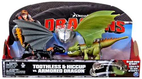 How to Train Your Dragon Dragons Toothless & Hiccup vs. Armored Dragon Action Figure 3-Pack