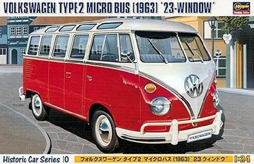 1963 VW Type 2 Micro Bus w/23 Windows 1/24 Hasegawa