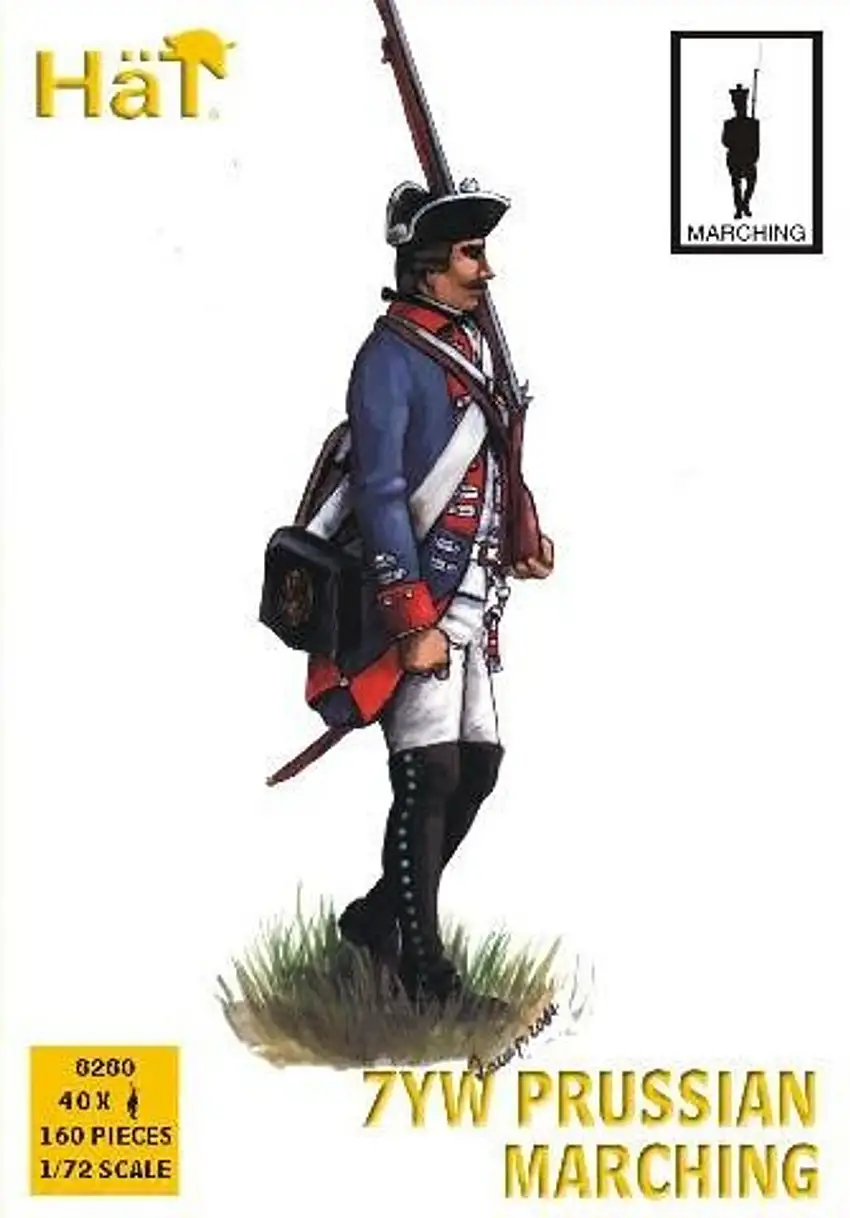 7 Years War Prussian Infantry Marching (40) 1/72 Hat